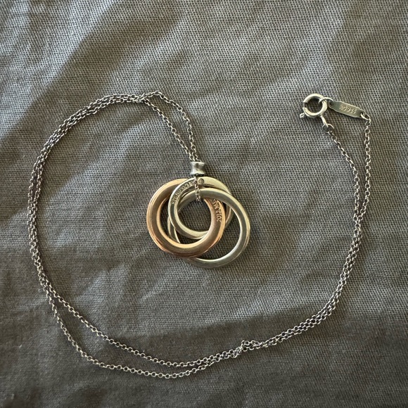 Tiffany Silver and Rubedo Interlocking Circles Necklace - Picture 3 of 4